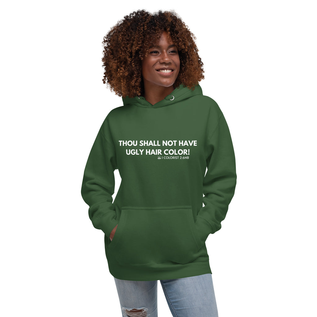 Hair color concepts academy forest green thou shall not have ugly hair color hoodie